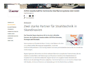 Zwei starke Partner für Strahltechnik in Skandinavien